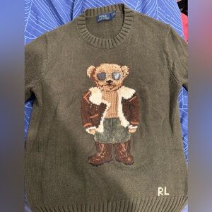 Ralph Lauren Green Bear Sweater Size S
